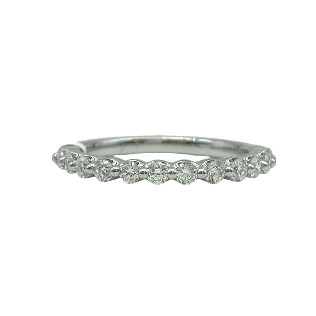 14k White Gold Common Prong 0.50ctw Round Diamond Wedding Band
