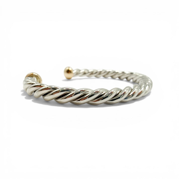 Sterling Silver Two Tone Bangle Estate Bracelet