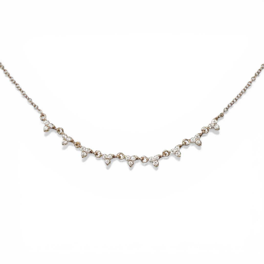 14k Yellow Gold Collar Diamond Necklace
