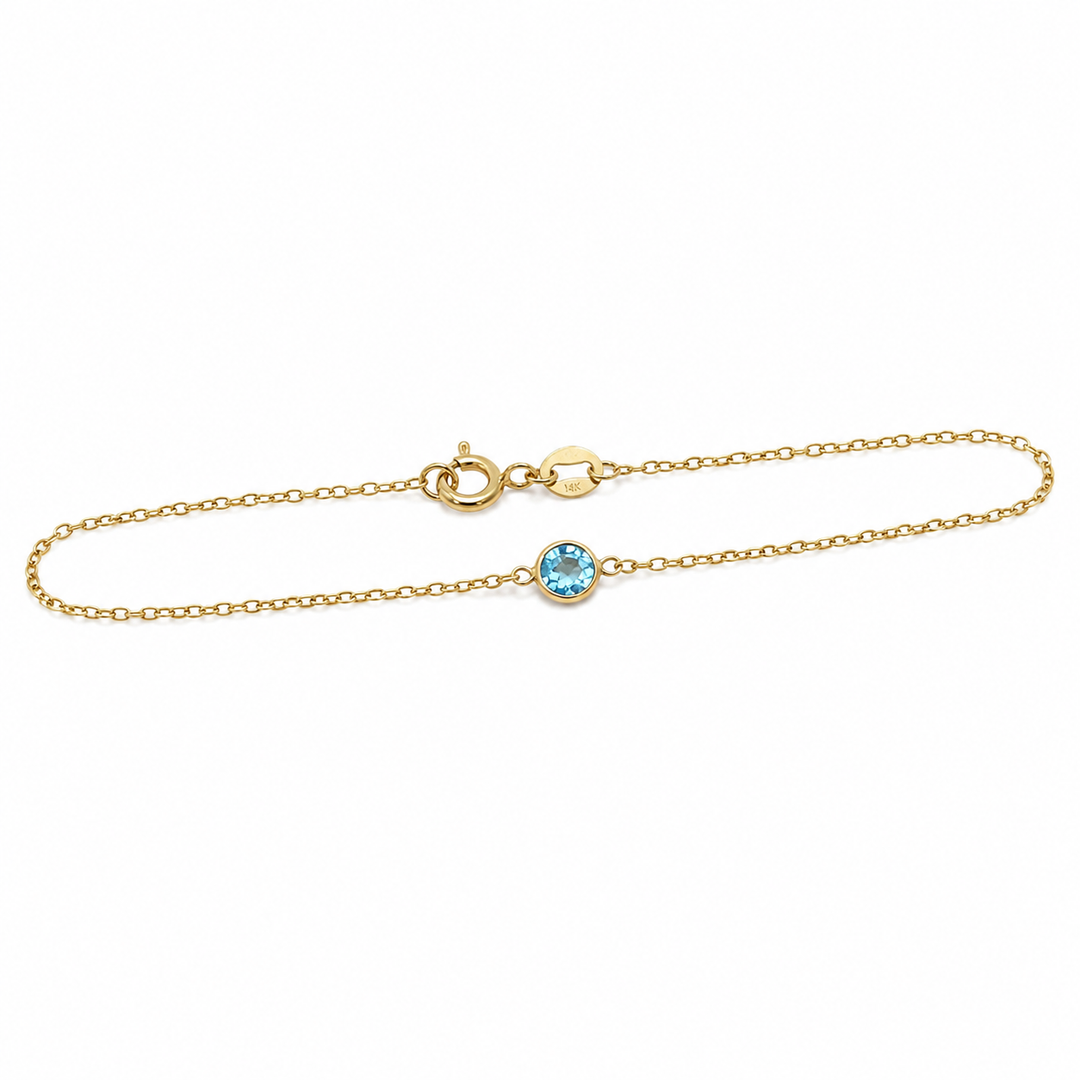 14k Yellow Gold December Birthstone Bracelet