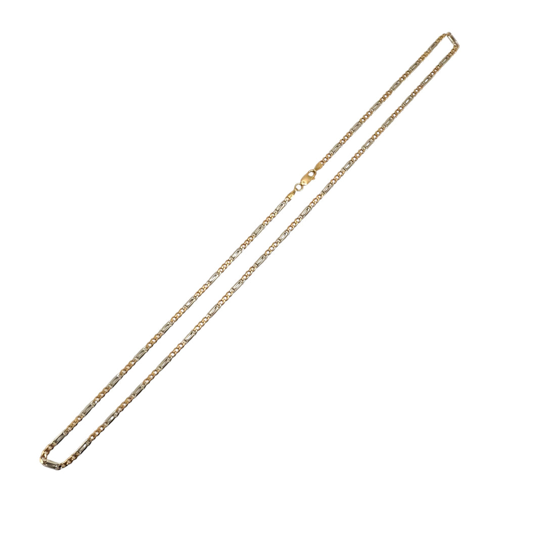 14k Two Tone Fancy Link Estate Chain