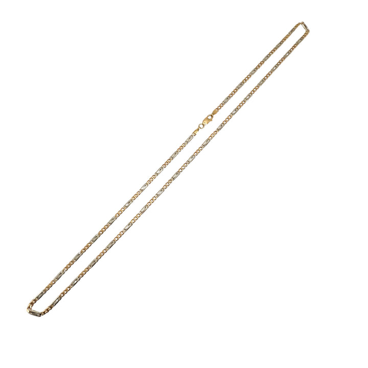 14k Two Tone Fancy Link Estate Chain