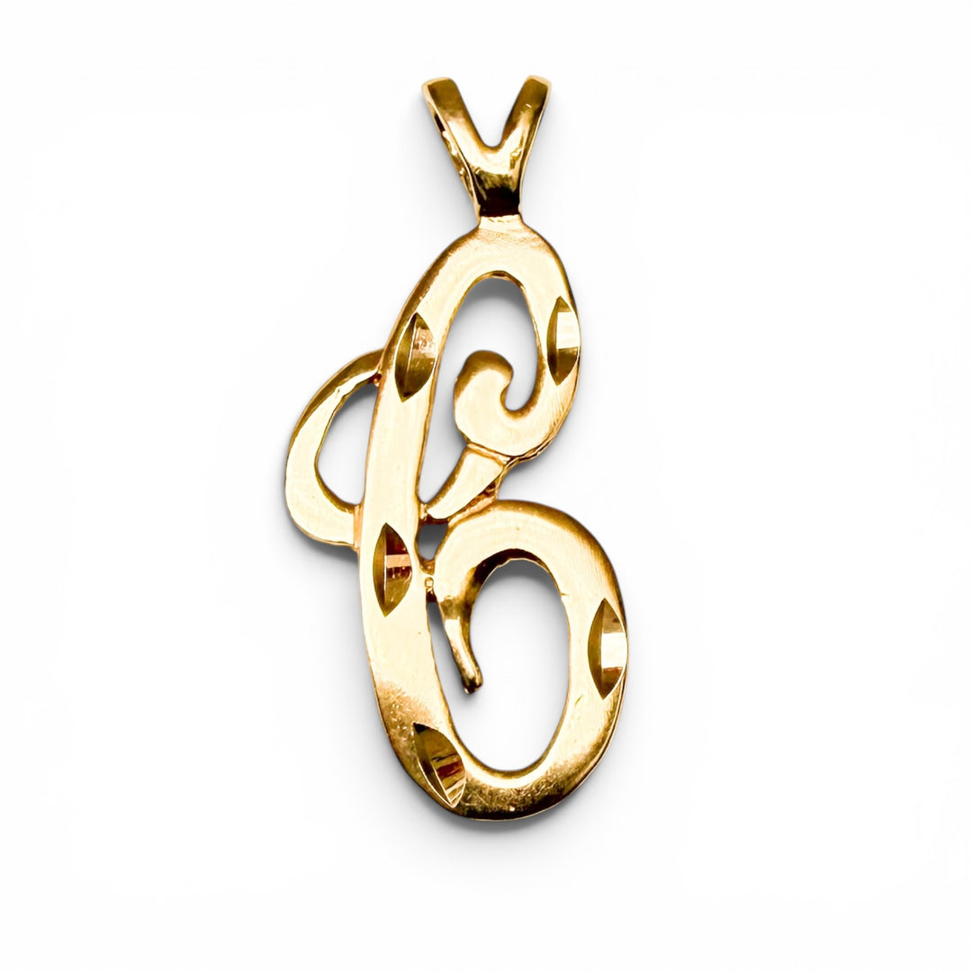 14k Yellow Gold Inital Estate Pendant