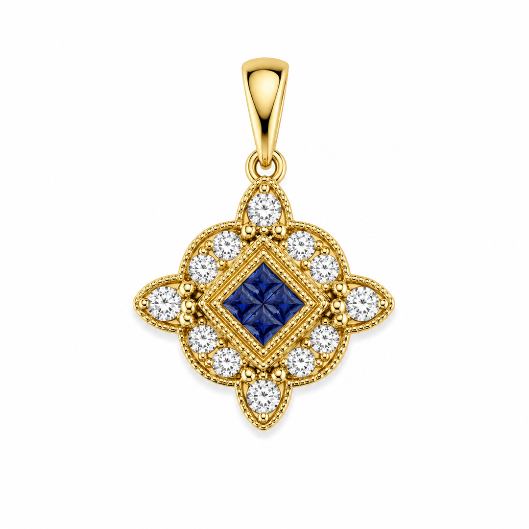 14k Yellow Sapphires Pendant