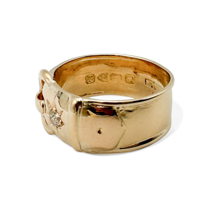 18k Yellow Gold Estate Buckle Ring