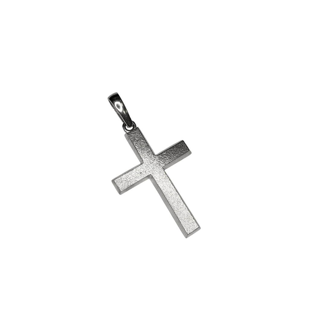 14k White Gold Cross Charm
