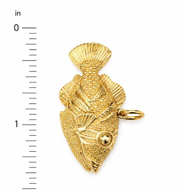 14k Yellow Estate Fish Pendant