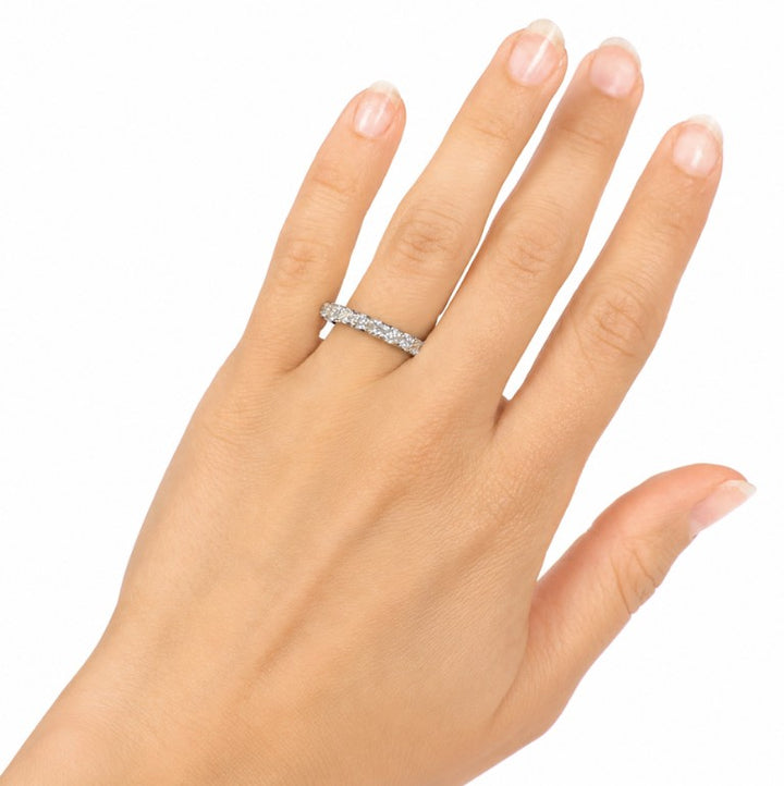 14k White Common Prong 1ctw Diamond Wedding Band