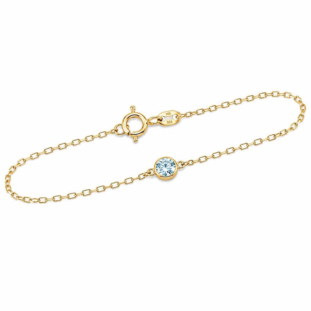 14k Yellow Gold March Colored Stone Bracelet
