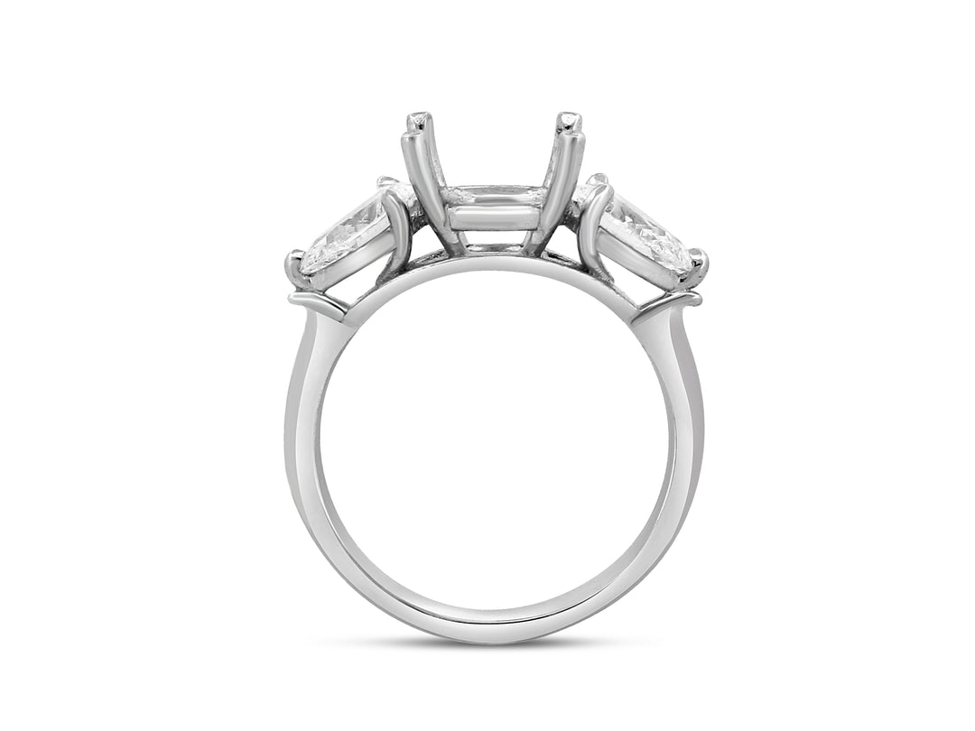 Platinum semi-set lab grown engagement ring Mounting