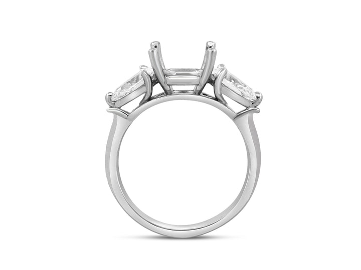 Platinum semi-set lab grown engagement ring Mounting