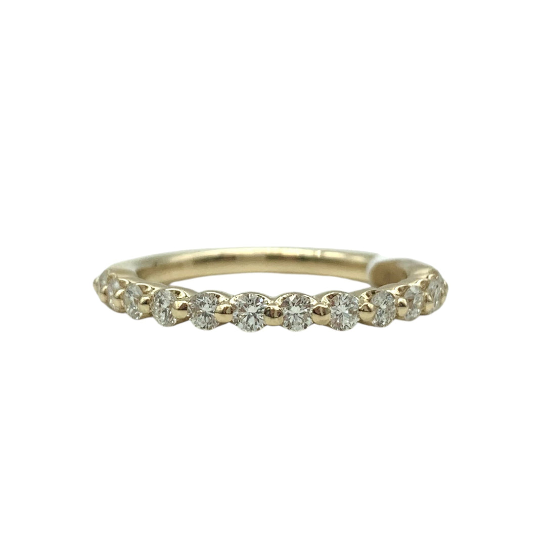 14k Yellow Gold Single prong 0.50ctw Round Diamond Wedding Band
