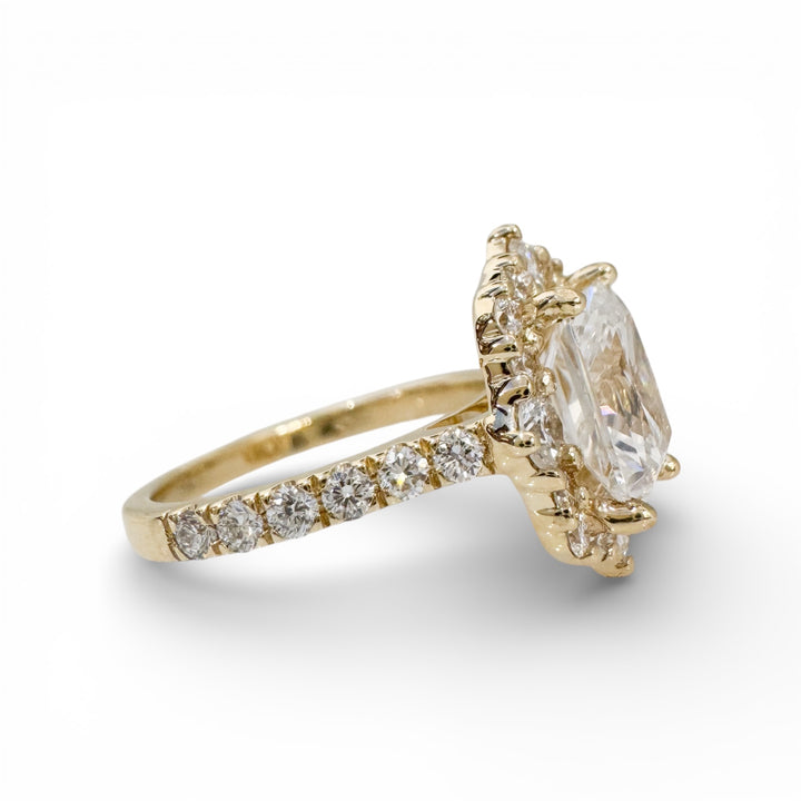 14kt Yellow Gold Diamond Halo Engagement Ring Mounting