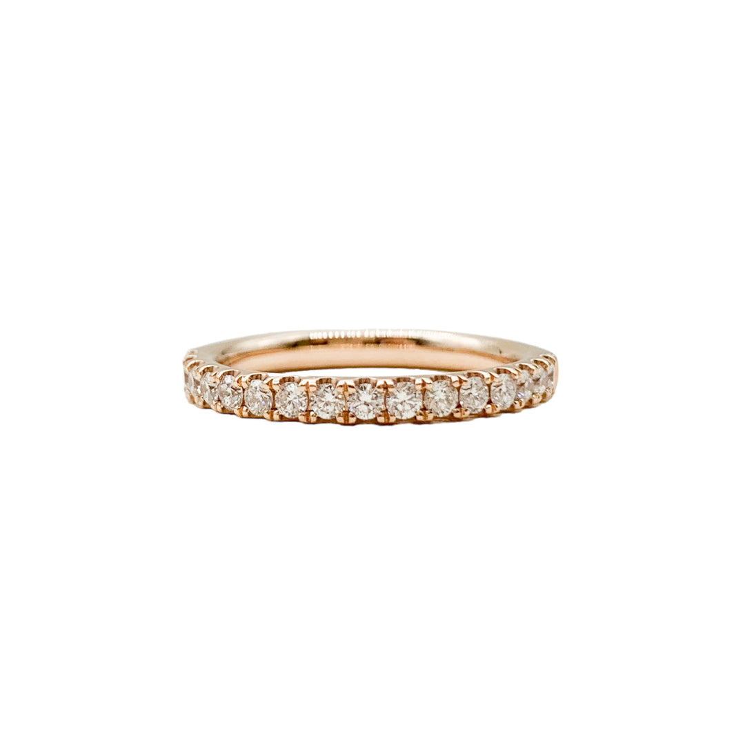 14k Rose Gold Prong Set 0.53ctw Round Diamond Wedding Band