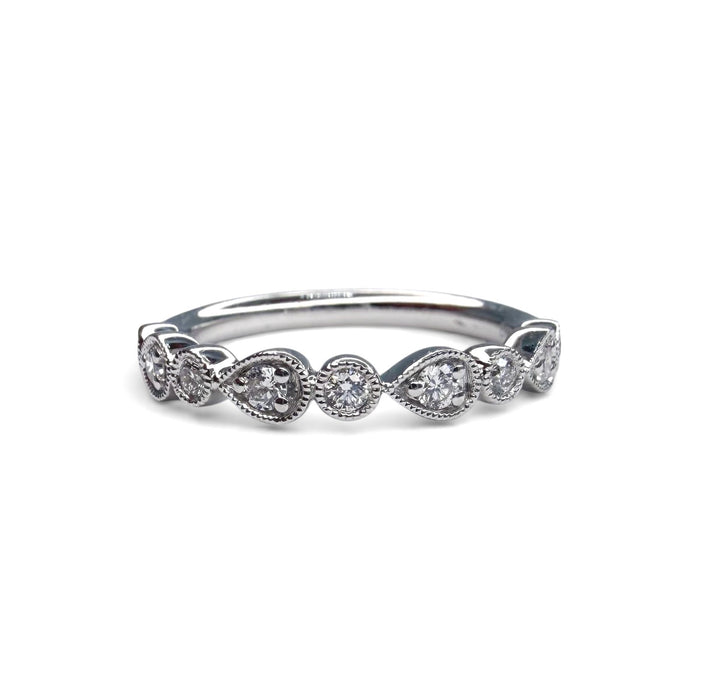 14k White Gold Estate Diamond Band Diamond Ring