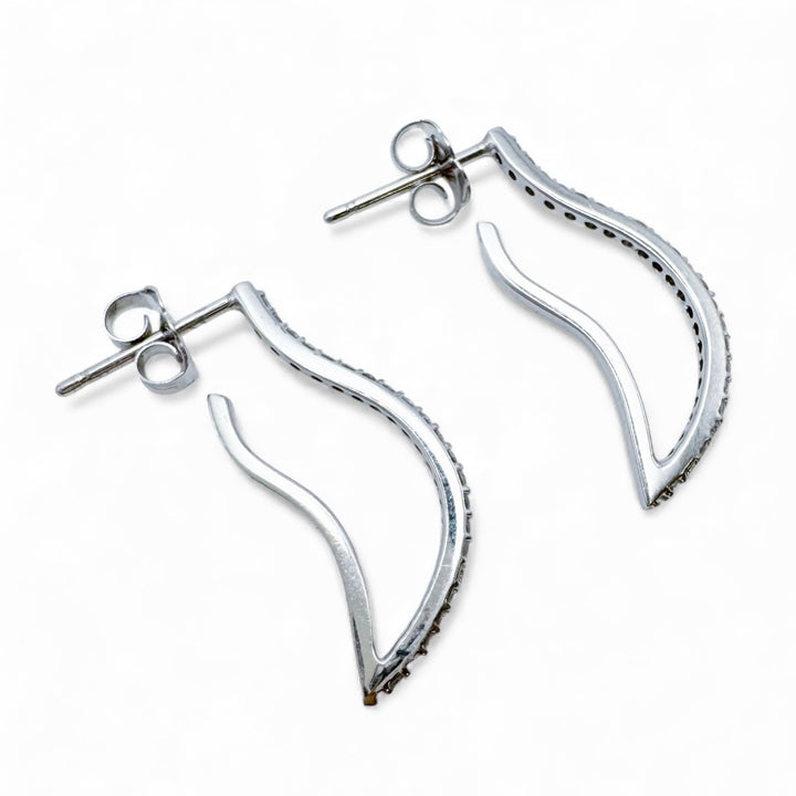 14k White Gold Diamond Estate Earrings