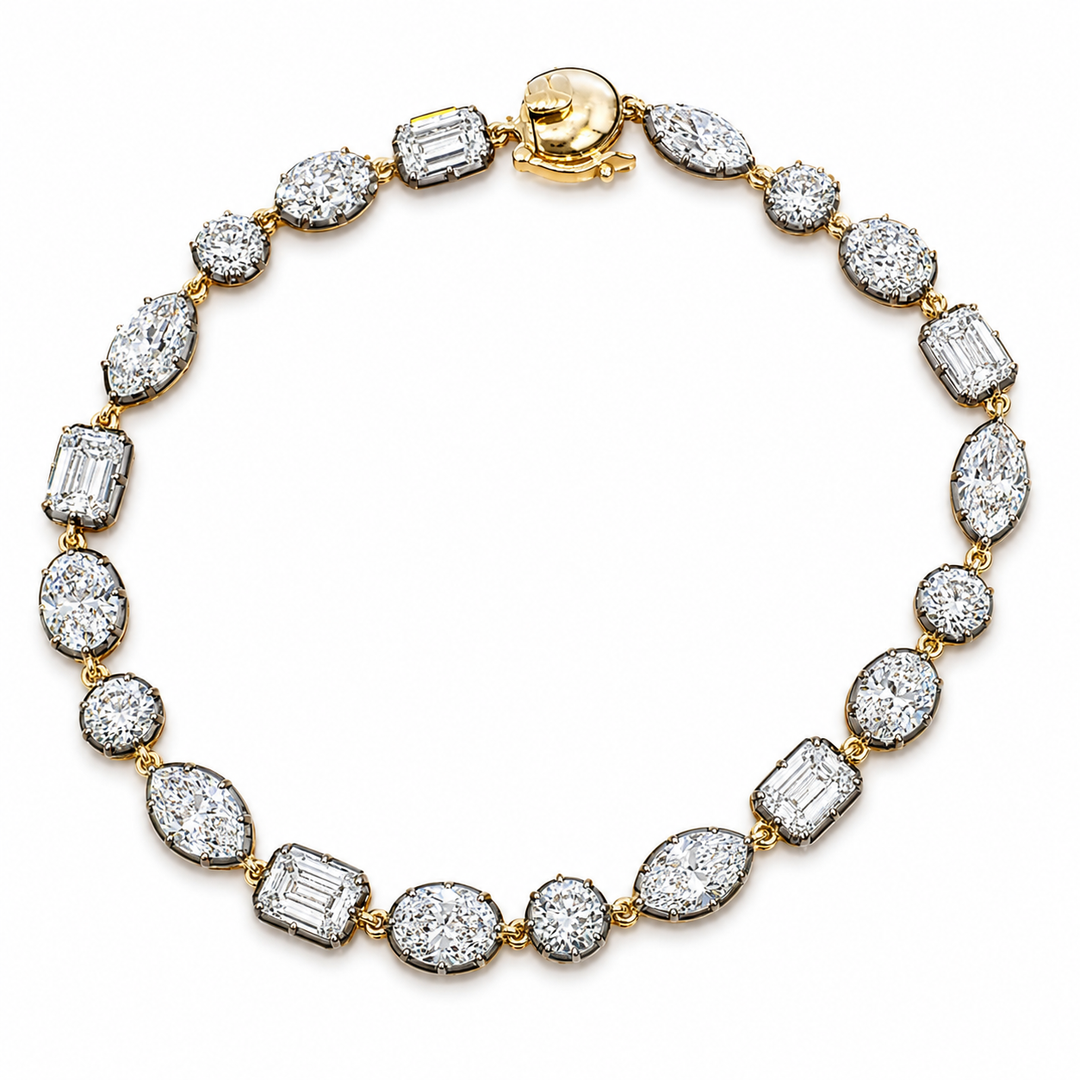 14k Yellow Lab Grown Diamond Bracelet 8.10 cttw