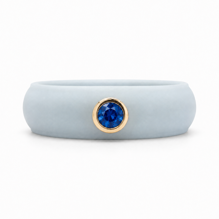 14k Yellow Sapphire Bezel Silicone Ring