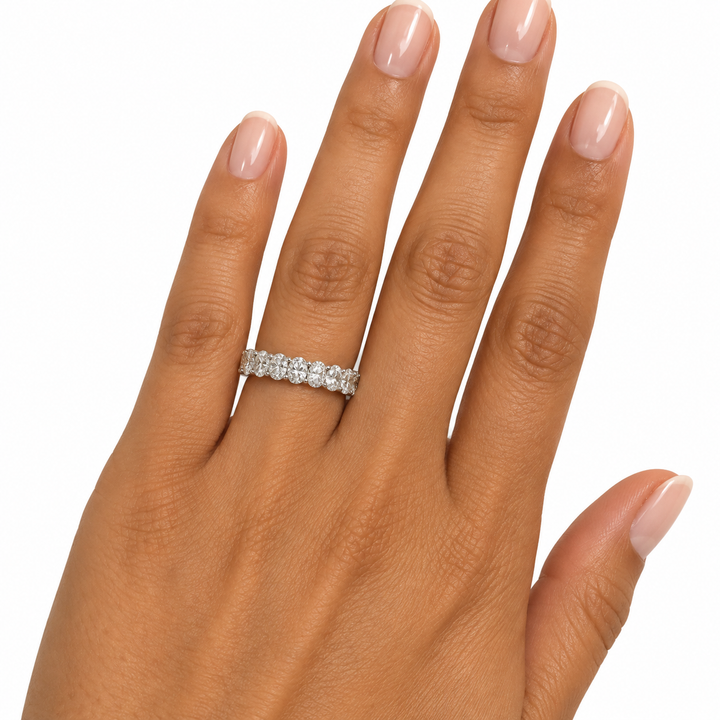 14k White Eternity 2.51ctw Oval Lab Grown Diamond Wedding Band