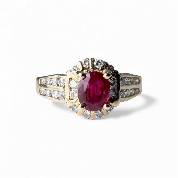 14k Yellow Gold Ruby Estate Ring