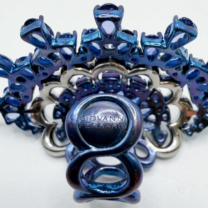 Estate Titanium Sapphire Giovanni Ferraris Designer Ring