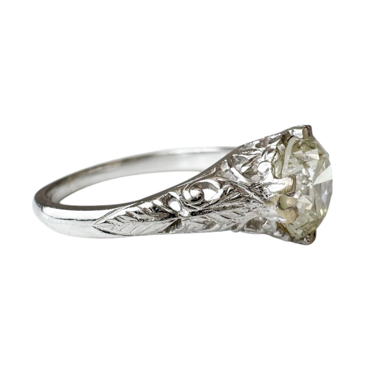 14k White Gold Antique Diamond Estate Ring