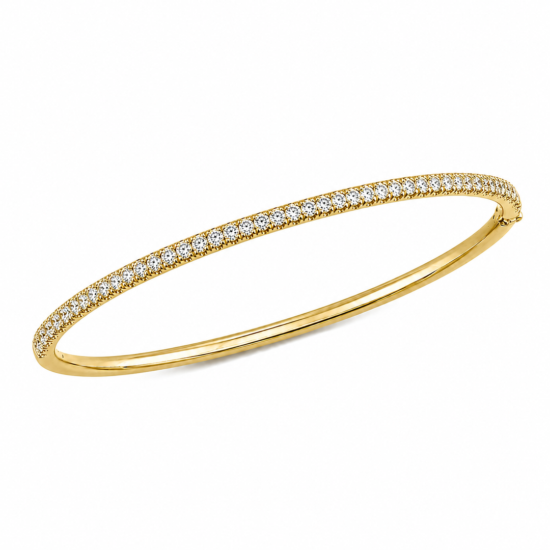 14k Yellow Gold Bangle Diamond Bracelet
