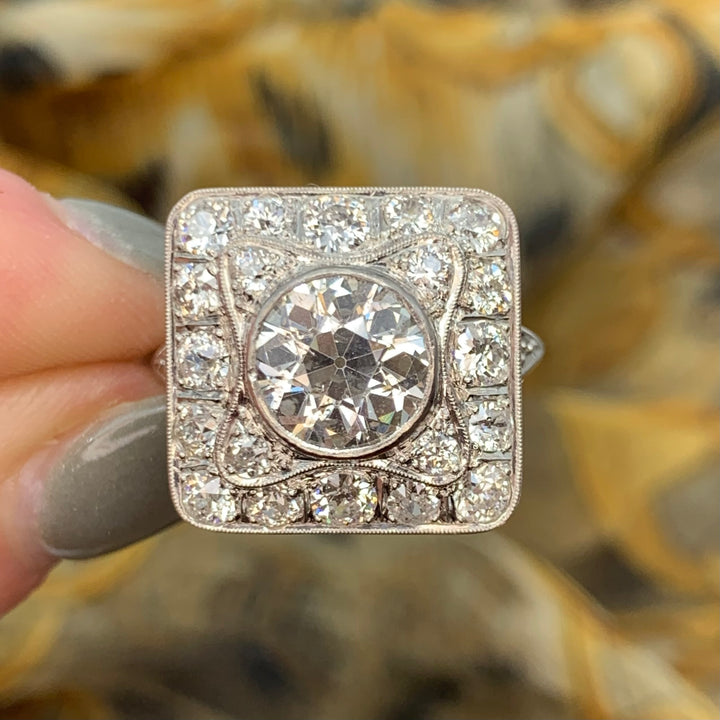 Platinum Antique Diamond Estate Ring