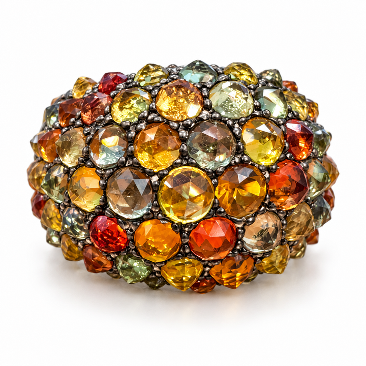 14k Yellow Dome Gemstone Estate Ring