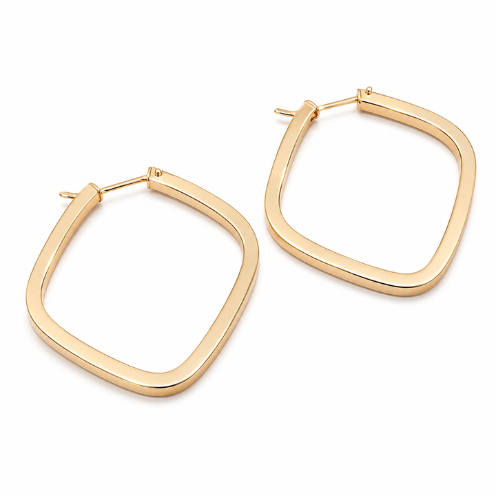 18k Yellow Large Hoop Estate Earrings