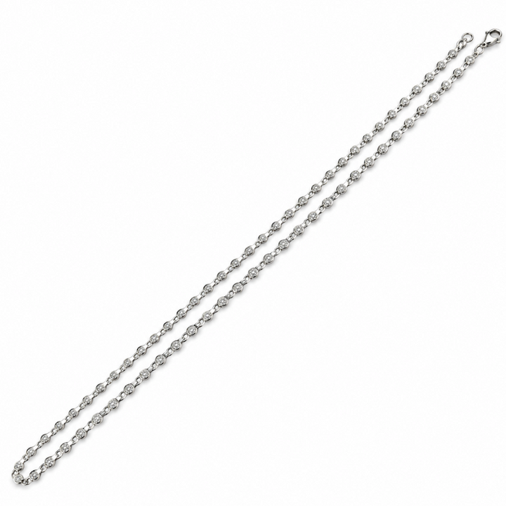 14k White Bezel Lab Grown Diamond Necklace