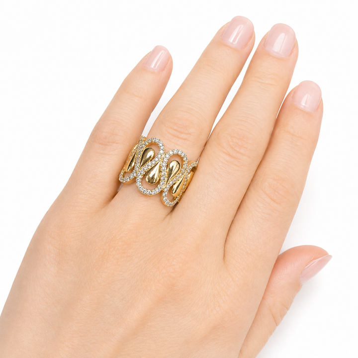 14k Yellow Cubic Zirconia Estate Ring