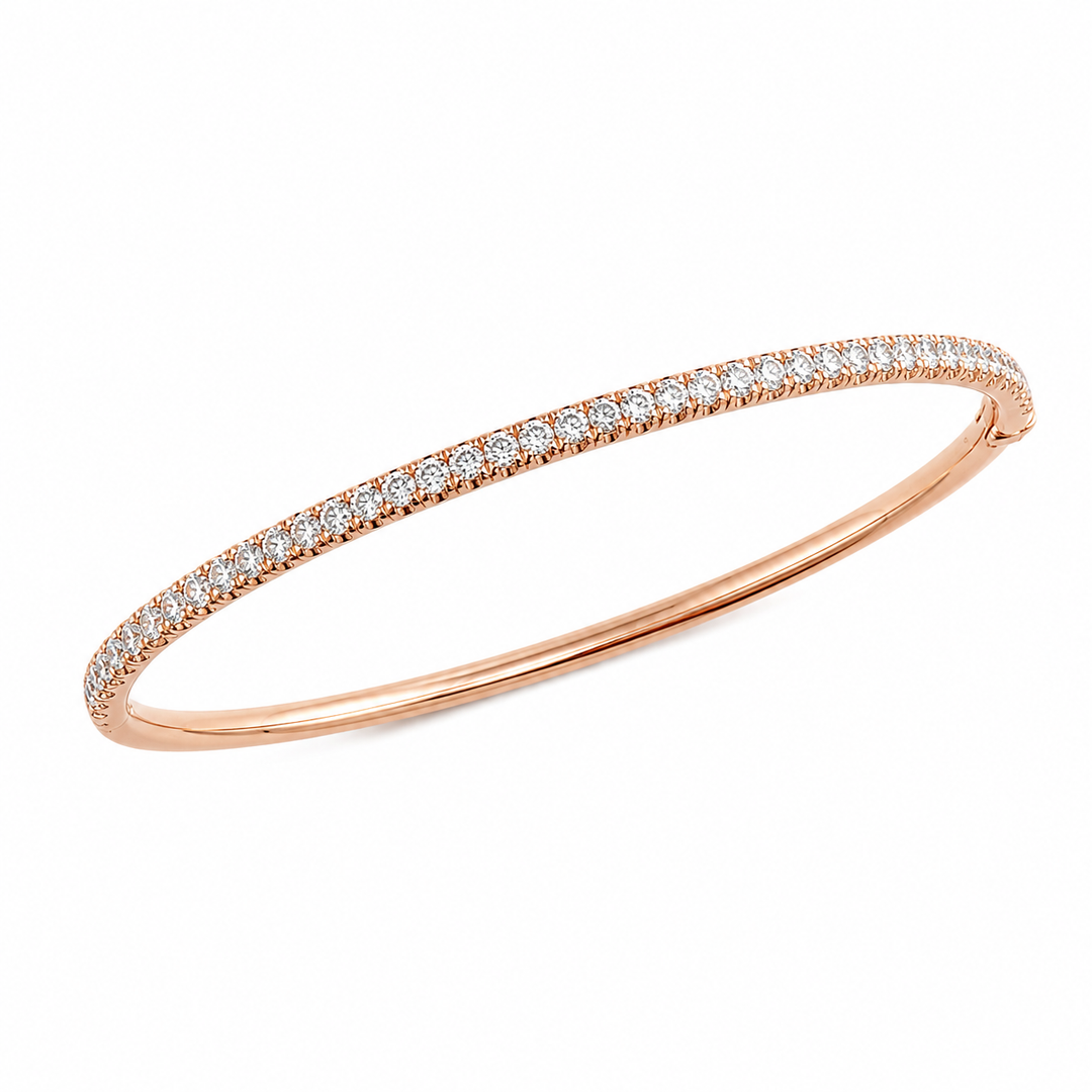 14k Rose Bangle Diamond Bracelet