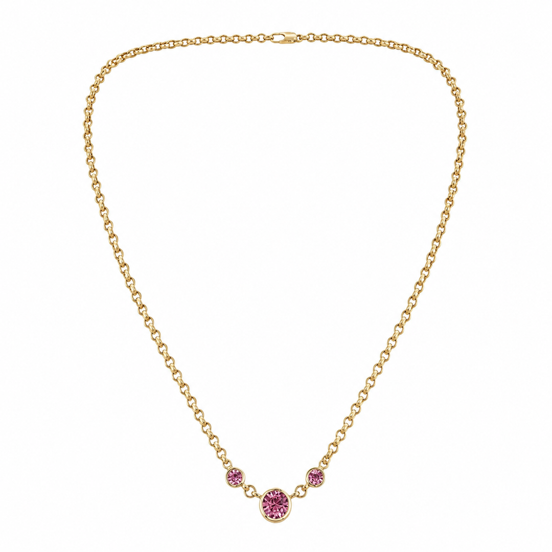 14k Yellow Bezel Tourmaline Estate Necklace