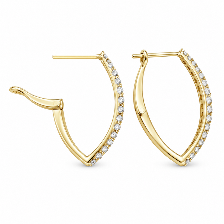 14k Yellow Small Diamond Hoop 0.33 cttw