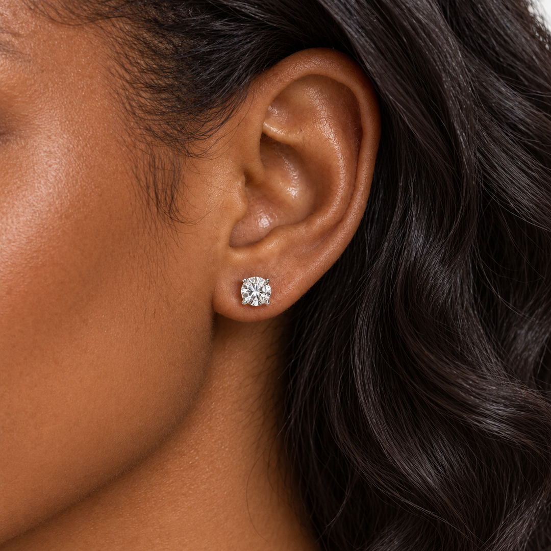 14k White Lab Grown Diamond Studs 1.23 cttw