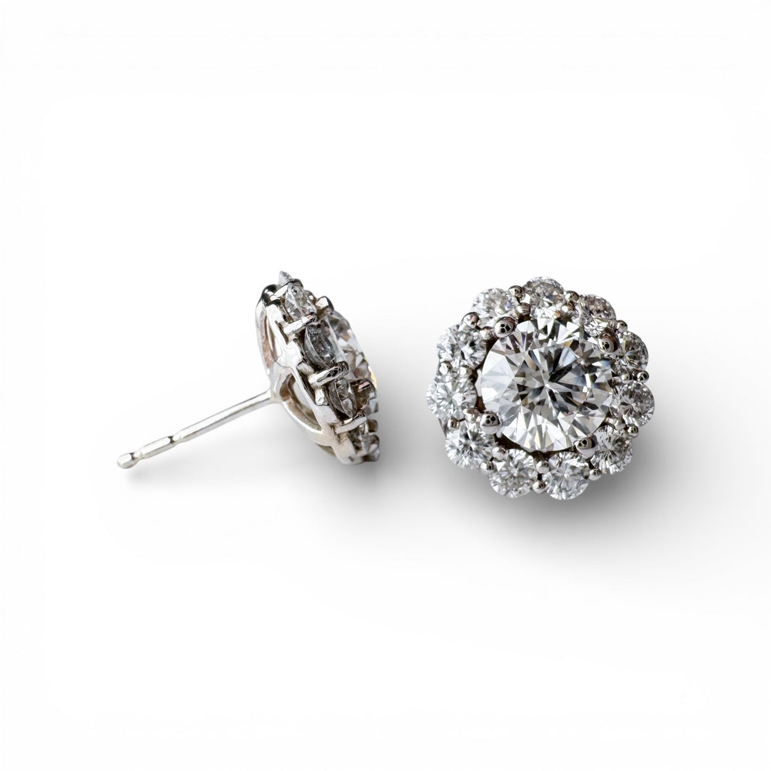 14k White Gold Lab Grown Diamond Earrings 3.42cttw