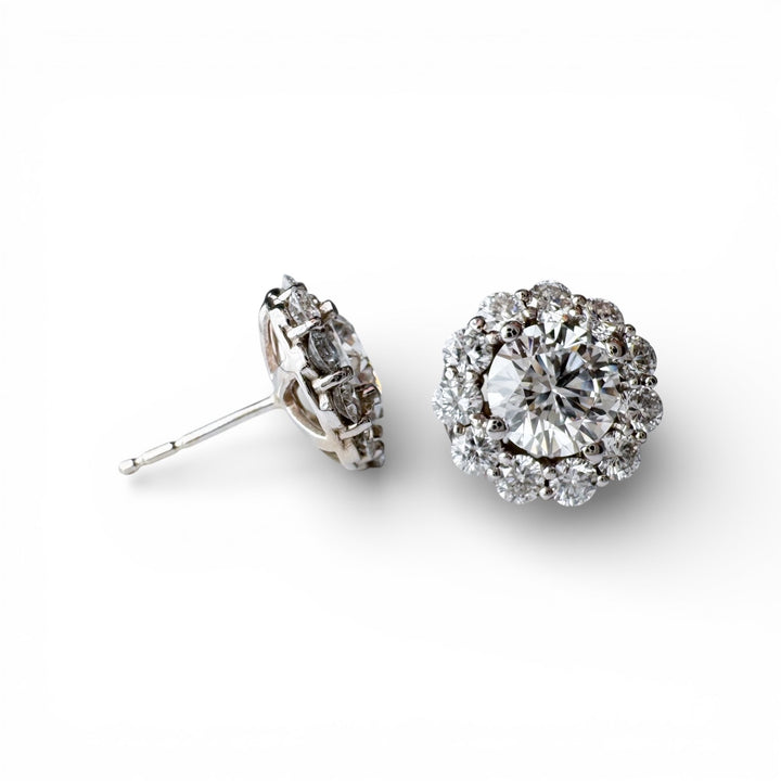 14k White Gold Lab Grown Diamond Earrings 3.42cttw