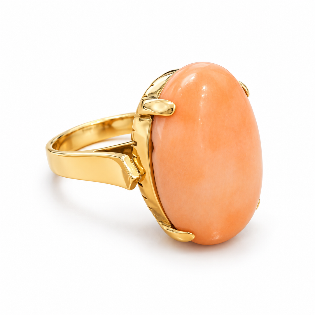 14k Yellow Coral Estate Ring