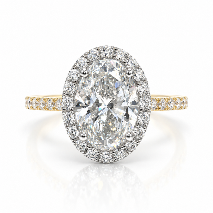 14k Two Tone Rotating Lab Grown Diamond Engagement Ring