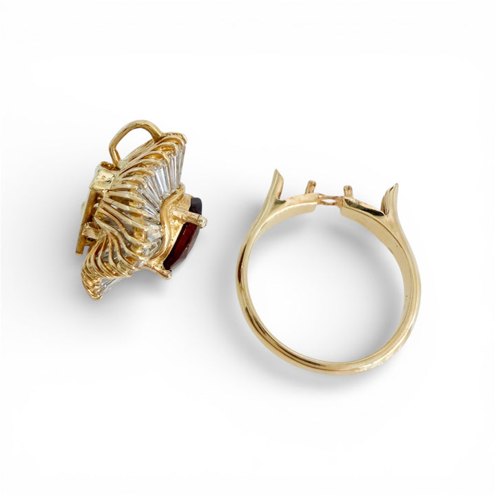 18k Yellow Gold Ballerina Ruby  Estate Ring