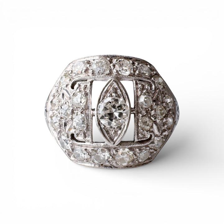 Platinum Antique Diamond Estate Ring