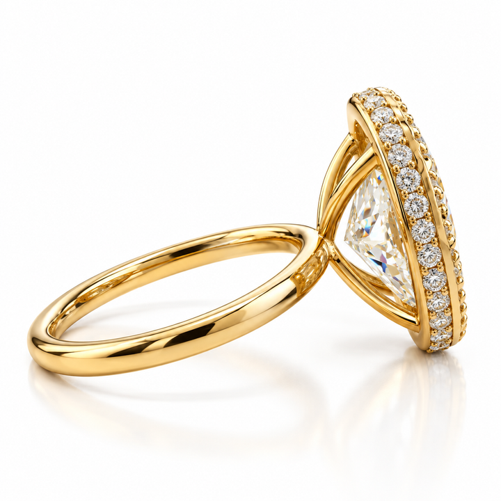 14k Yellow Bezel Oval Lab Grown Diamond Engagement Ring