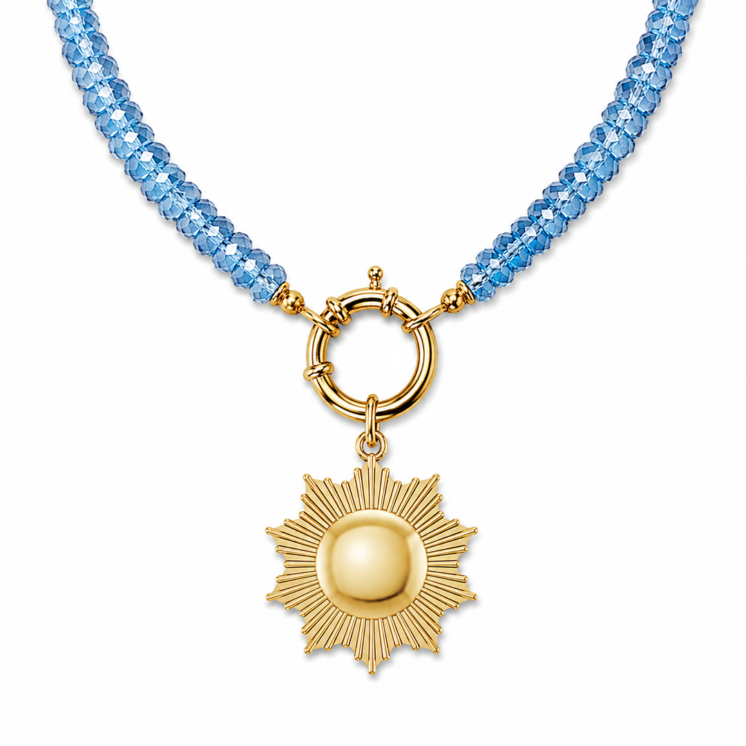 14k Yellow Gold Kynite Gemstone Charm Necklace