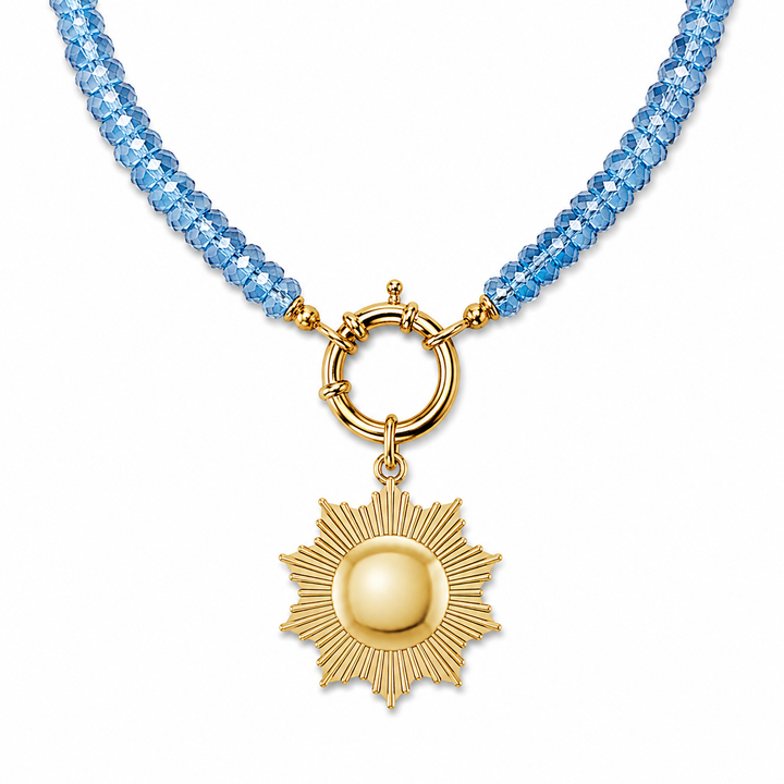 14k Yellow Gold Kynite Gemstone Charm Necklace
