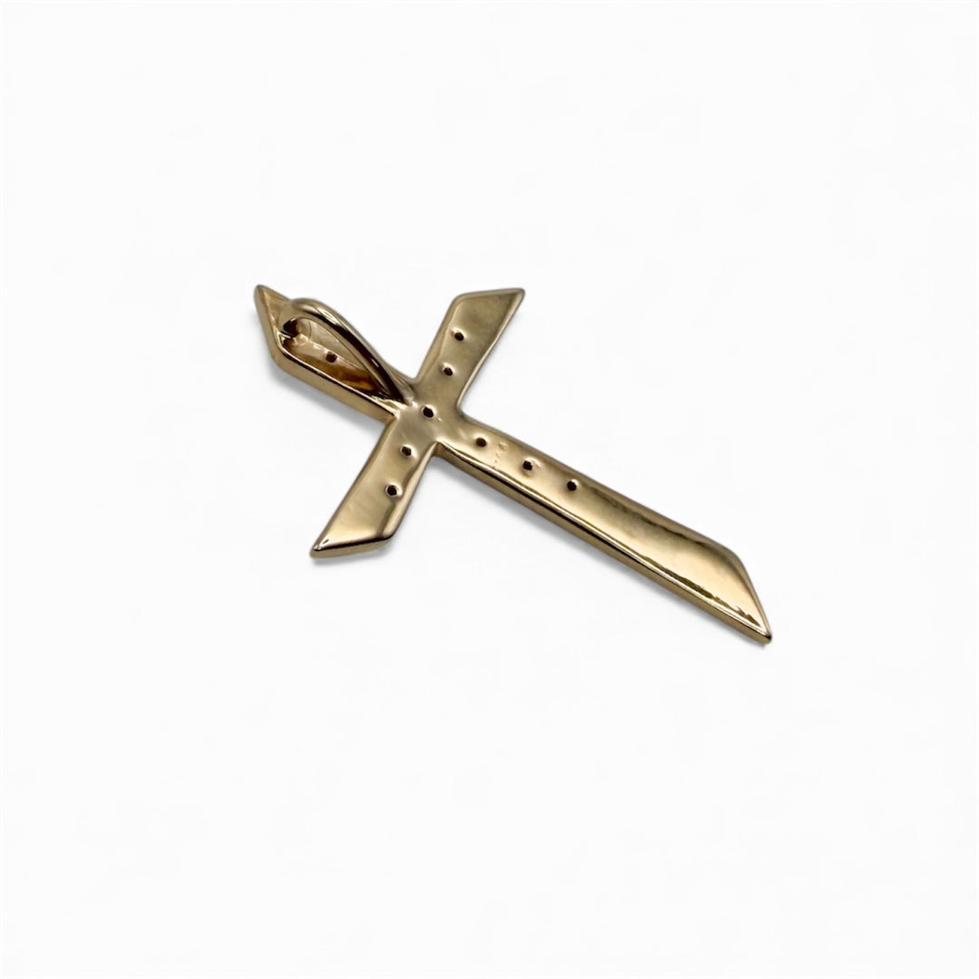 14k Yellow Gold Cross Estate Pendant