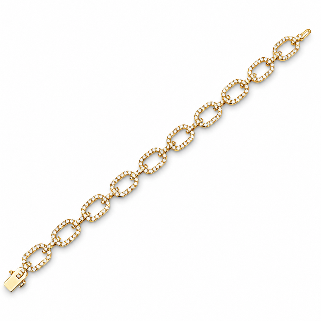 14k Yellow Gold Lab Grown Diamond Bracelet 3.58 cttw