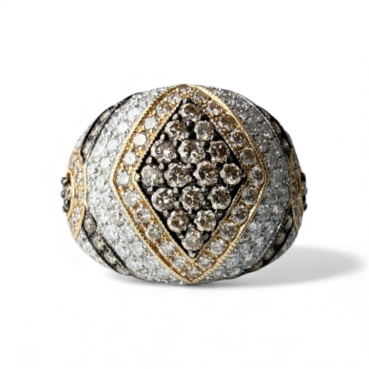 14k Yellow Gold Cluster Diamond Estate Ring