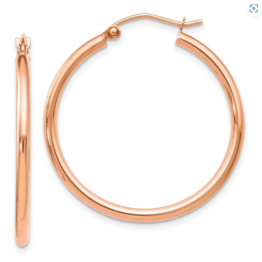 14k Rose Gold Medium Hoop Earrings