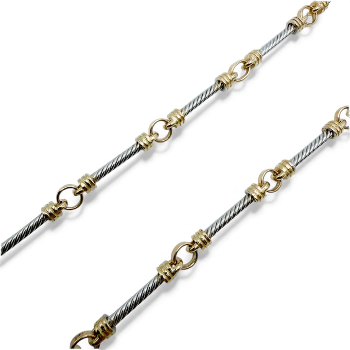 14k Two Tone Fancy Link Estate Chain